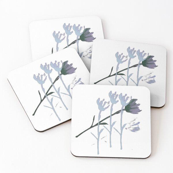 Item preview, White Wildflowers on Black Background Botanical Illustration designed and sold by BuckaBaby.