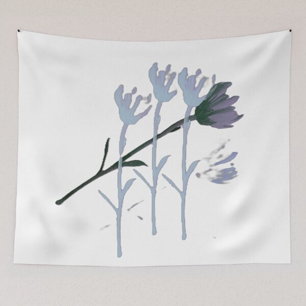 Item preview, White Wildflowers on Black Background Botanical Illustration designed and sold by BuckaBaby.