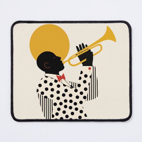 Item preview, Minimalist Trumpet Player Wall Art | Modern Jazz Music Illustration | Mid-Century Musician Print designed and sold by Studio pod Burom.