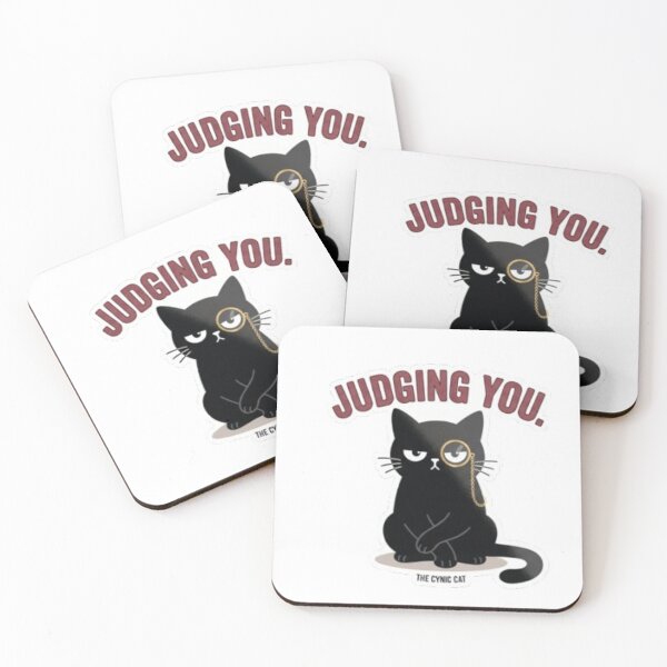 Item preview, Cynical Black Cat with Monocle "Judging You" designed and sold by Gabzerinho.
