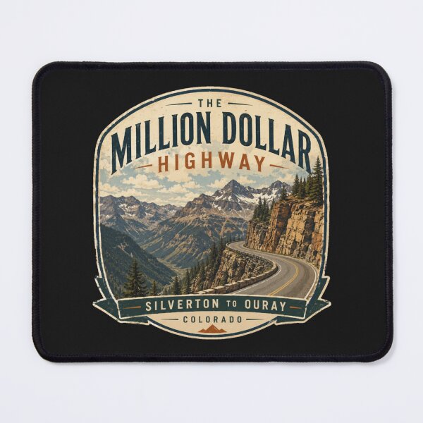 Item preview, Million Dollar Highway Colorado Vintage Scenic Byway Graphic designed and sold by MalachiCarno.