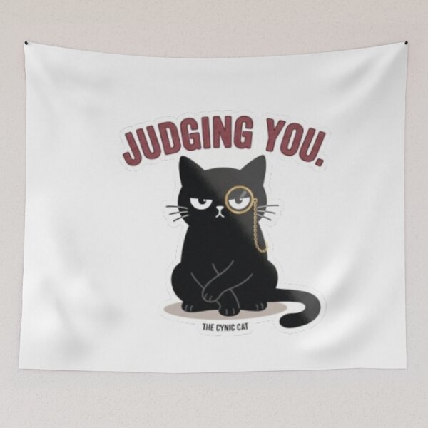 Item preview, Cynical Black Cat with Monocle "Judging You" designed and sold by Gabzerinho.