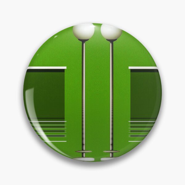 Item preview, two street lamps against a geometric urban green wall designed and sold by mister-john.