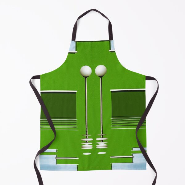 Item preview, two street lamps against a geometric urban green wall designed and sold by mister-john.