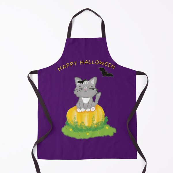Item preview, Cute Halloween Cat with Bats, Sitting on a Pumpkin designed and sold by studiodrchicken.