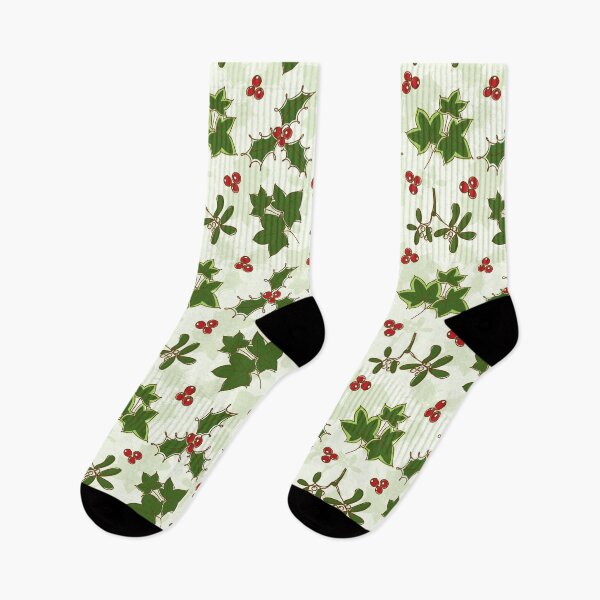 Item preview, Christmas floral line art Holly, berries, ivy, mistletoe  designed and sold by OhNoNotAgain42.