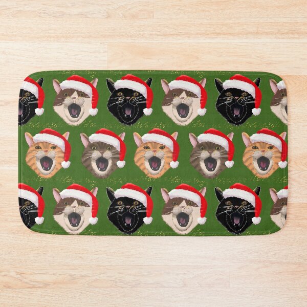 Item preview, Christmas caroling cats in Santa hats designed and sold by OhNoNotAgain42.