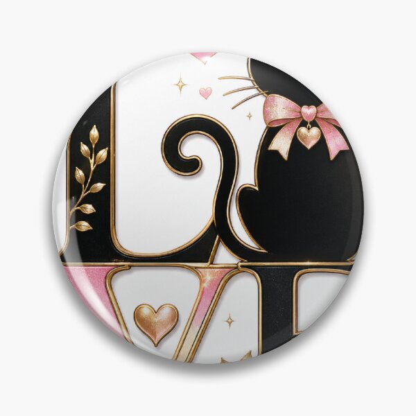 Item preview, Cute Black Cat Love Typography – Elegant Romantic Die-Cut Sticker designed and sold by Arts121.