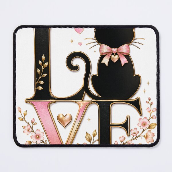 Item preview, Cute Black Cat Love Typography – Elegant Romantic Die-Cut Sticker designed and sold by Arts121.