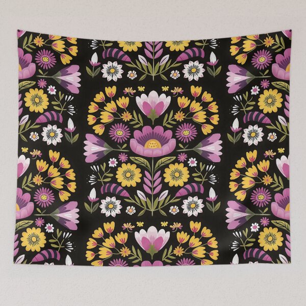 Item preview, Scandinavian Folk Art, Botanical Flowers designed and sold by xiao xuans.