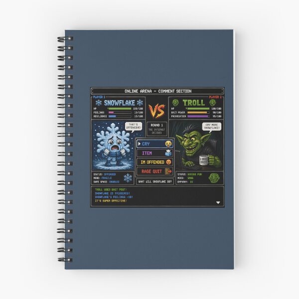 Item preview, Snowflake vs Troll Retro RPG Internet Battle Design designed and sold by Hornace88studio.
