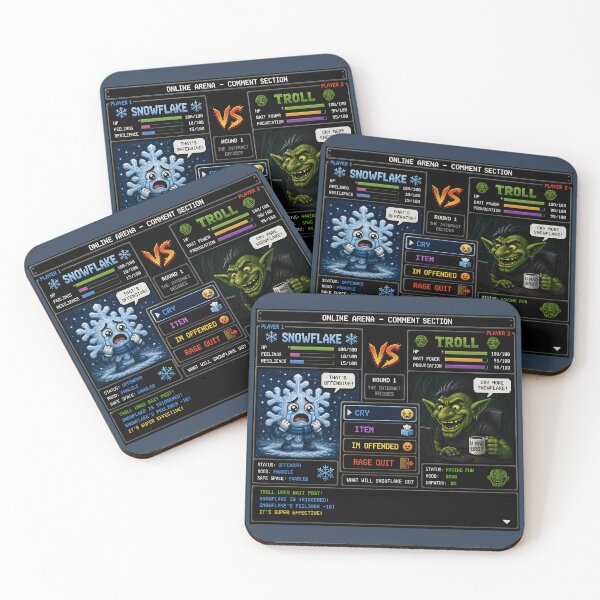 Item preview, Snowflake vs Troll Retro RPG Internet Battle Design designed and sold by Hornace88studio.