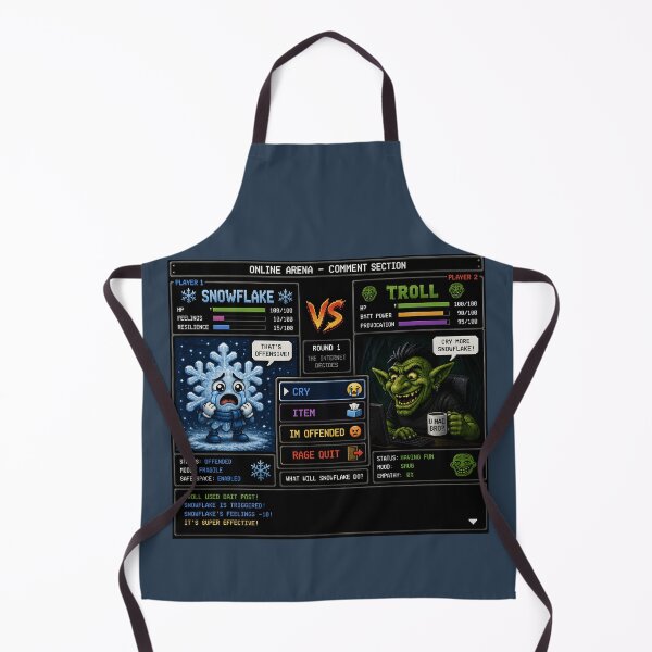 Item preview, Snowflake vs Troll Retro RPG Internet Battle Design designed and sold by Hornace88studio.