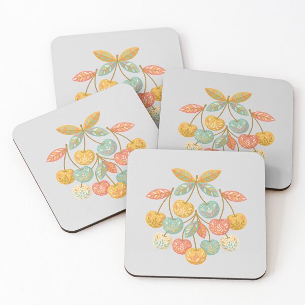 Item preview, Folk Art Cherries Botanical Illustration Pattern designed and sold by hattie's.
