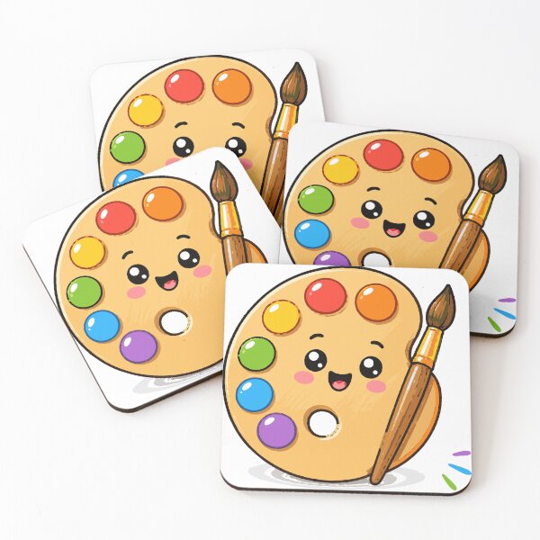 Artikelvorschau, Back to School Paint Palette T-Shirt & Sticker | Cute Kawaii Art Supplies Design | Teacher & Student Gift entworfen und verkauft von Sunday.Supply.