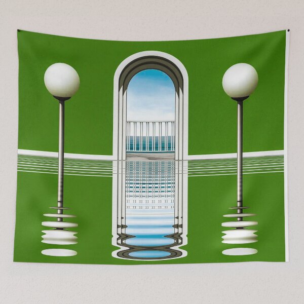 Item preview, lamps and arch in a geometric urban green wall designed and sold by mister-john.