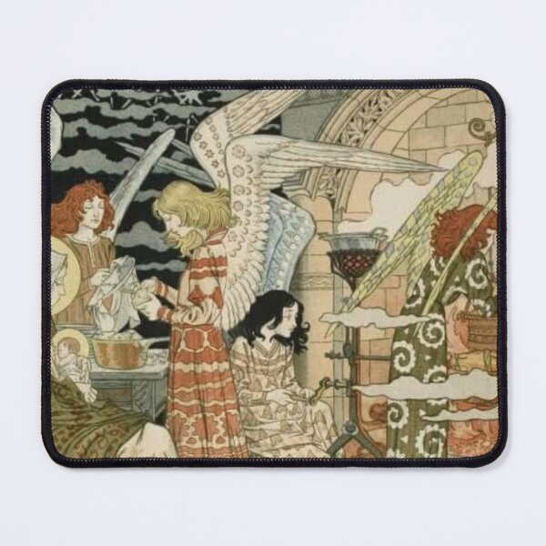Item preview, The Angels' Kitchen - Art Nouveau Wall Art – Vintage Christmas Workshop Print for Holiday Decor Lovers designed and sold by RickE.