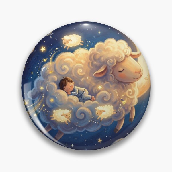 Item preview, Counting Sheep – Count the sheep | Cute Sleepy Sheep Moon Dream Illustration designed and sold by PLUSHIWORLDtm.