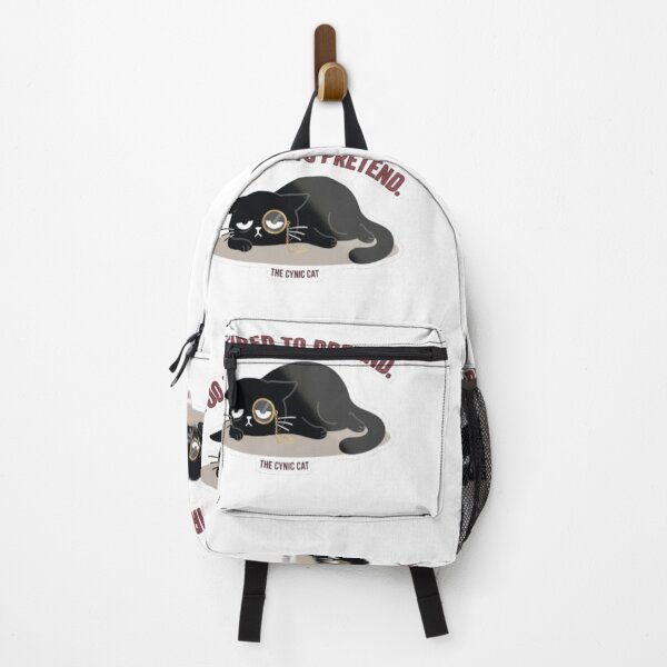 Item preview, Cynical Black Cat with Monocle 'TOO TIRED TO PRETEND.' designed and sold by Gabzerinho.