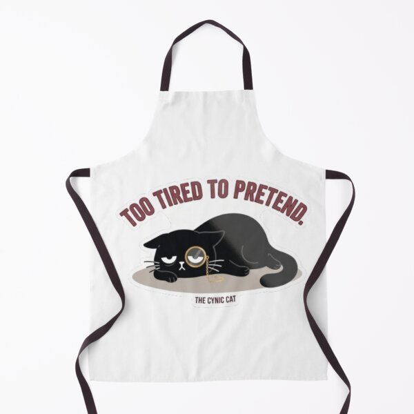 Item preview, Cynical Black Cat with Monocle 'TOO TIRED TO PRETEND.' designed and sold by Gabzerinho.