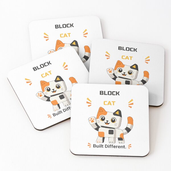 Item preview, Block Cat  – Cute Geometric Cat designed and sold by DailyTrendFinds.