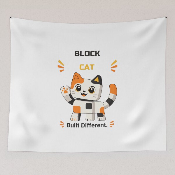 Item preview, Block Cat  – Cute Geometric Cat designed and sold by DailyTrendFinds.