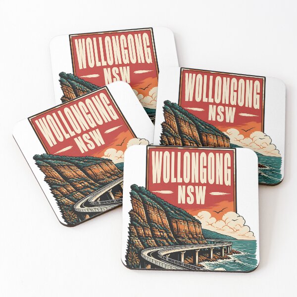 Item preview, Wollongong New South Wales Australia Vintage Travel Poster designed and sold by TravelersGems.