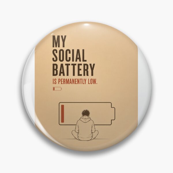Item preview, My Social Battery Is Permanently Low Funny Introvert Art Print designed and sold by Leogasup.