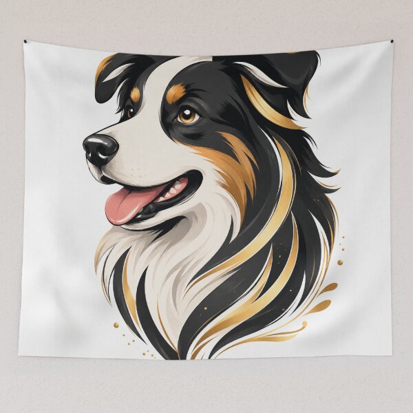 Item preview, Elegant Border Collie Dog Portrait – Premium Die-Cut Sticker designed and sold by Arts121.