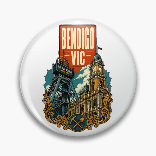 Item preview, Bendigo Victoria Australia Vintage Travel Poster designed and sold by TravelersGems.
