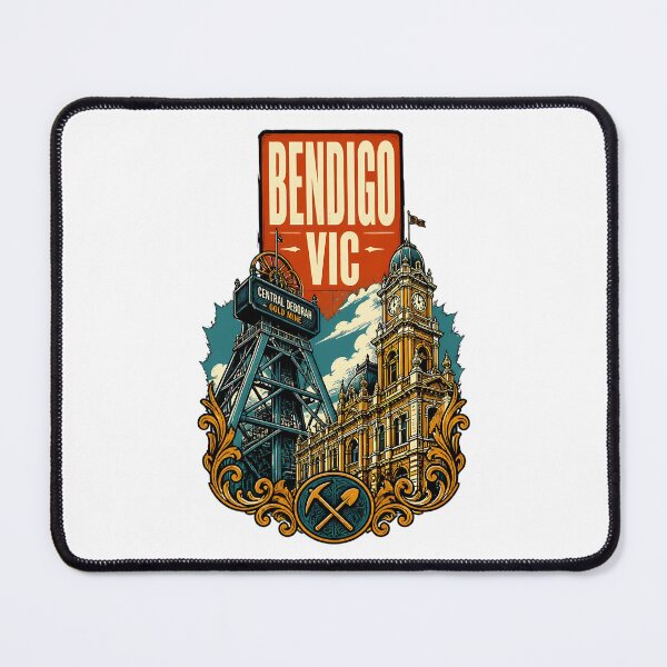 Item preview, Bendigo Victoria Australia Vintage Travel Poster designed and sold by TravelersGems.