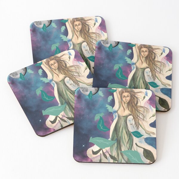 Item preview, Lunar Leafy Dance, digital collage with drawing designed and sold by GiSilver.