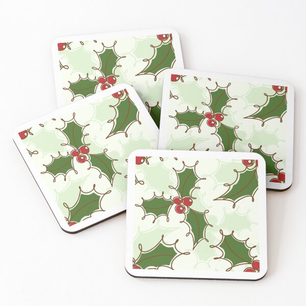 Item preview, Christmas floral line art Holly and berries designed and sold by OhNoNotAgain42.
