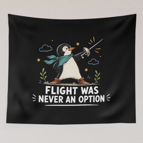 Item preview, Flight Was Never an Option, Funny Penguin, Sarcastic Animal Pun, Sarcastic Dark Humor Animal, Funny Bird designed and sold by Quiajia.
