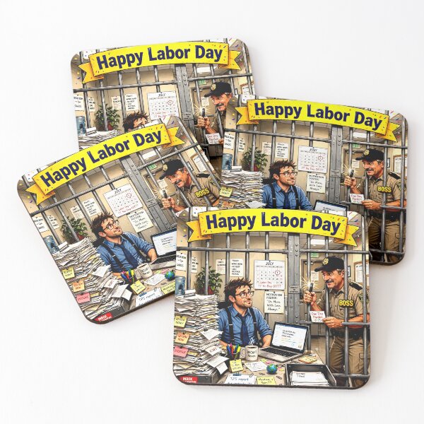 Item preview, Worker Locked up with Piles of Work designed and sold by Iron El Studios.