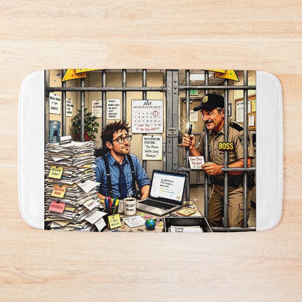 Item preview, Worker Locked up with Piles of Work designed and sold by Iron El Studios.