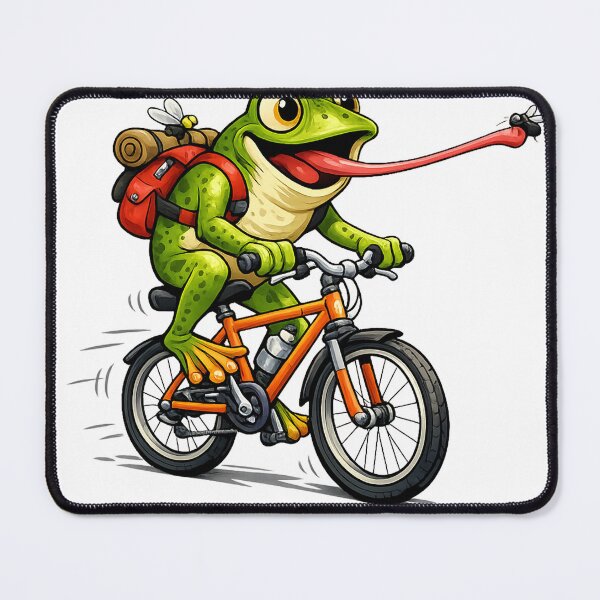 Item preview, Funny Frog Riding Bicycle Cartoon | Cute Cycling Frog Graphic | Frog Lover Gift designed and sold by CreativeNest Prints.