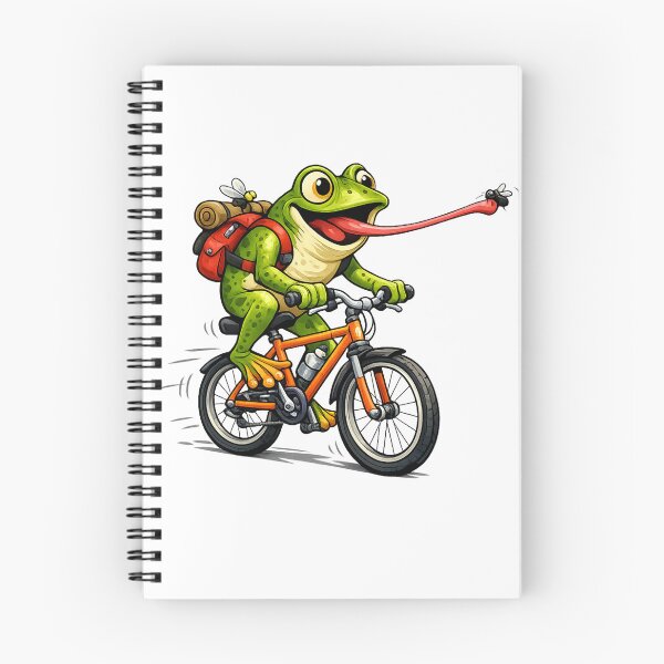 Item preview, Funny Frog Riding Bicycle Cartoon | Cute Cycling Frog Graphic | Frog Lover Gift designed and sold by CreativeNest Prints.