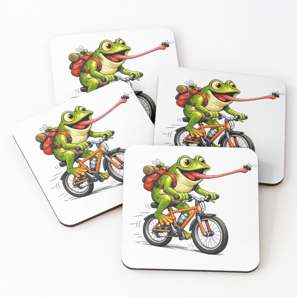 Item preview, Funny Frog Riding Bicycle Cartoon | Cute Cycling Frog Graphic | Frog Lover Gift designed and sold by CreativeNest Prints.