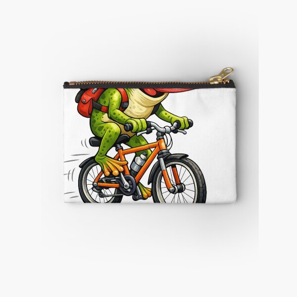 Item preview, Funny Frog Riding Bicycle Cartoon | Cute Cycling Frog Graphic | Frog Lover Gift designed and sold by CreativeNest Prints.
