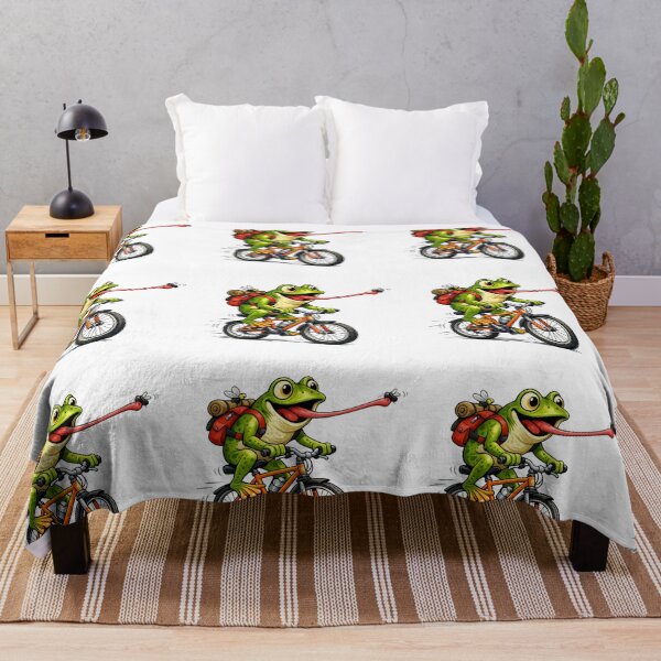 Item preview, Funny Frog Riding Bicycle Cartoon | Cute Cycling Frog Graphic | Frog Lover Gift designed and sold by CreativeNest Prints.
