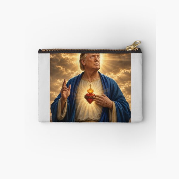 Item preview, TRUMP JESUS : Trump in Blue Robes with Sacred Heart SEO Title Trump with Sacred Heart – Symbolic Religious-Inspired Portrait Art designed and sold by Obinne.