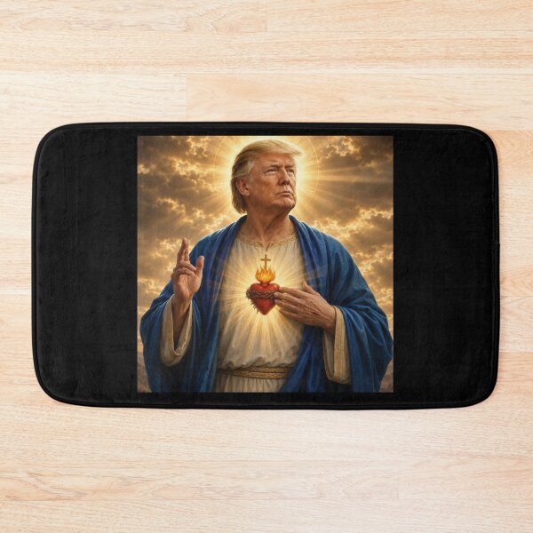 Item preview, TRUMP JESUS : Trump in Blue Robes with Sacred Heart SEO Title Trump with Sacred Heart – Symbolic Religious-Inspired Portrait Art designed and sold by Obinne.