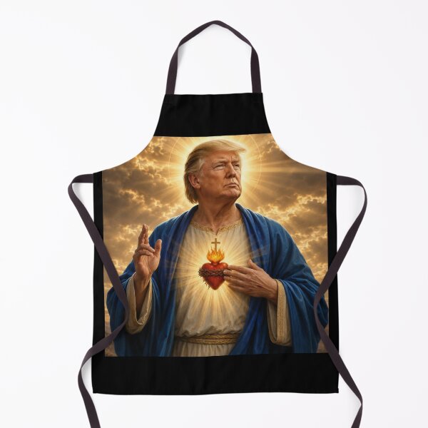 Item preview, TRUMP JESUS : Trump in Blue Robes with Sacred Heart SEO Title Trump with Sacred Heart – Symbolic Religious-Inspired Portrait Art designed and sold by Obinne.