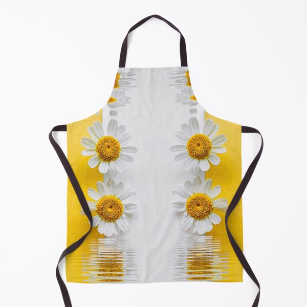 Item preview, fresh spring white daisy on yellow with ripples and reflection designed and sold by mister-john.