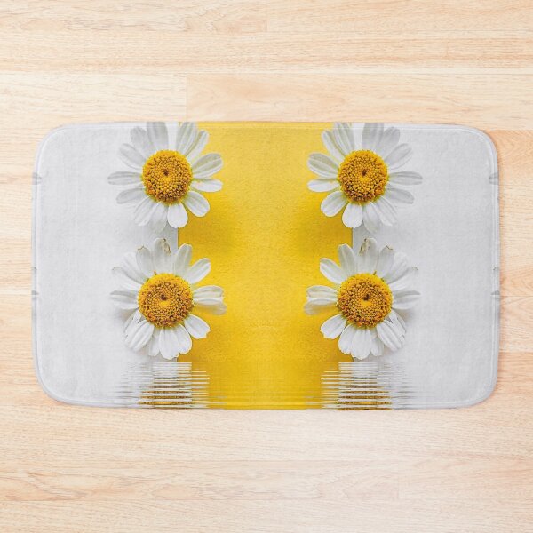 Item preview, fresh spring white daisy on yellow with ripples and reflection designed and sold by mister-john.