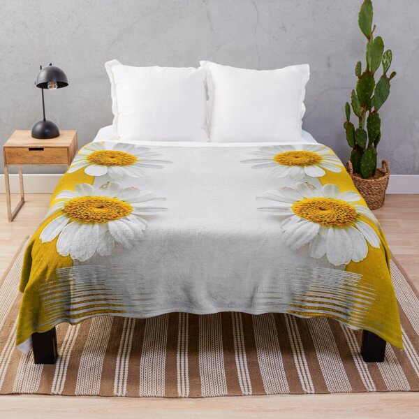 Item preview, fresh spring white daisy on yellow with ripples and reflection designed and sold by mister-john.