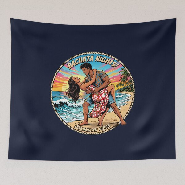 Item preview, Bachata Nights Dominican Vibes – Retro 1980s Pop Art Dance Couple, Vintage Tropical Beach Sunset Circle, Sensual Latin Dancers Graphic Sticker designed and sold by SmartPuns.