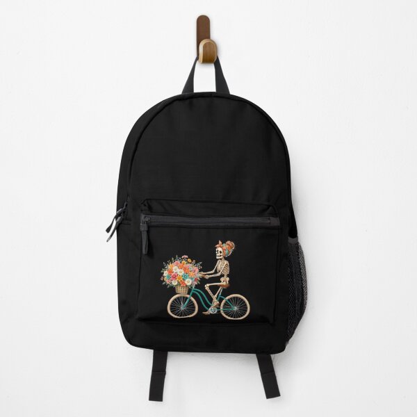 Item preview, Floral Skeleton Cyclist Halloween T-Shirt | Cute Skull Riding Vintage Bicycle with Flowers | Spooky Bike Lover Gift designed and sold by emiliacreations.