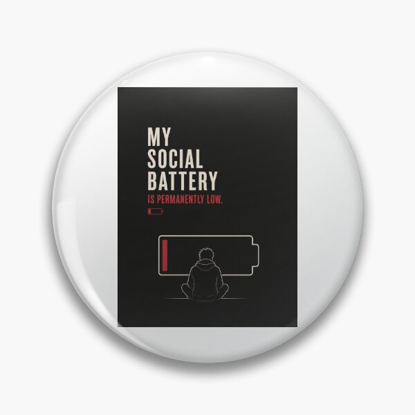 Item preview, My Social Battery Is Permanently Low Dark Funny Introvert Art Print designed and sold by Leogasup.